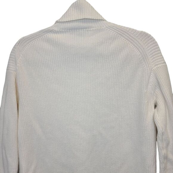 J. Crew Womens Cotton-Blend Ribbed Turtleneck Cream Relaxed Fit Sweater XS - Picture 7 of 14